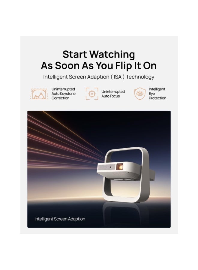 XGIMI ELFIN FLIP PLUS | Portable Projector, Google TV with Licensed Netflix, 500 ISO Lumens, 1080P Resolution Home Projector, Build-in Adjustable Stand, Lightweight and Compact Design, Screen Adaption - Image 5
